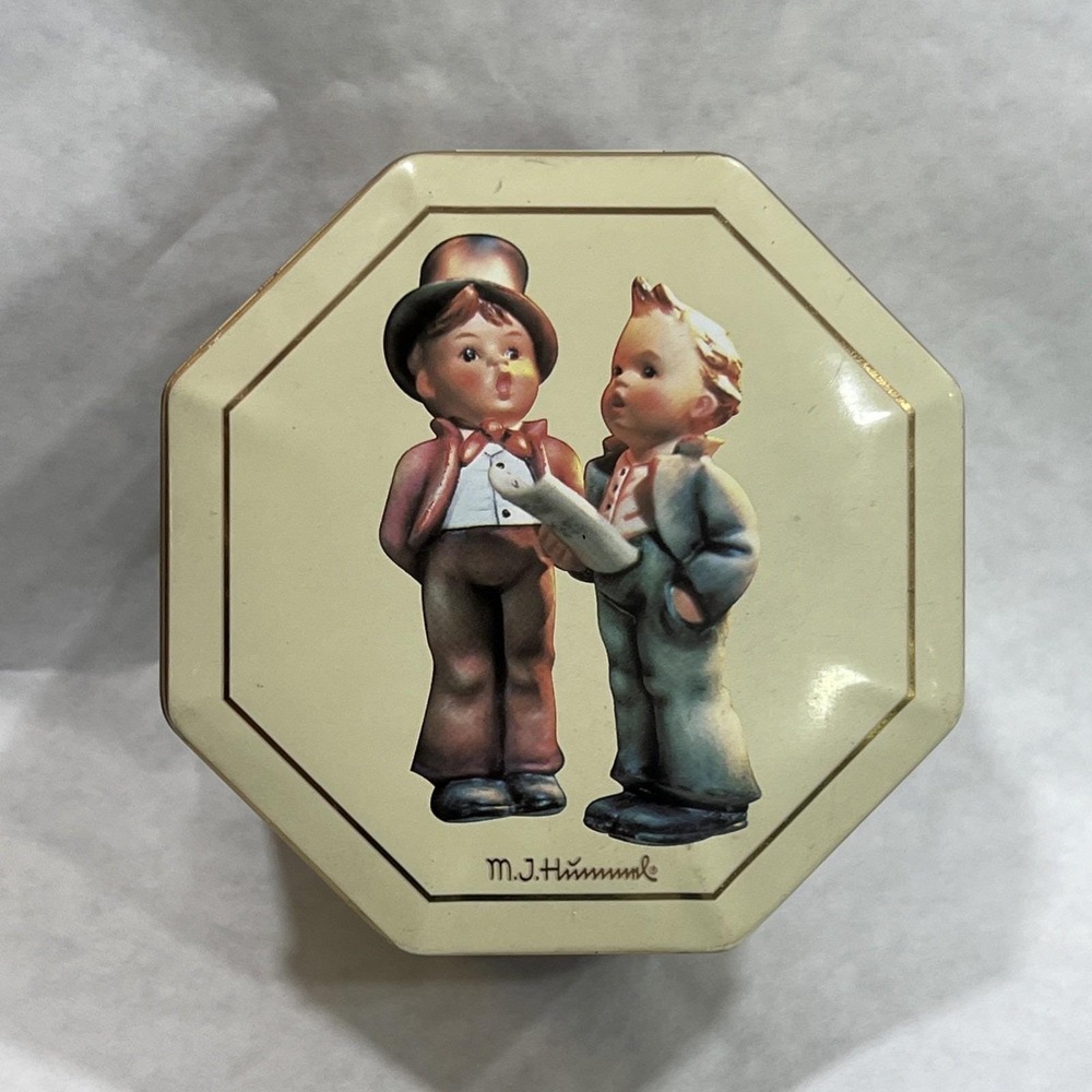 Hummel Children Vintage Octagon Metal Tin Box 1993 England‎
